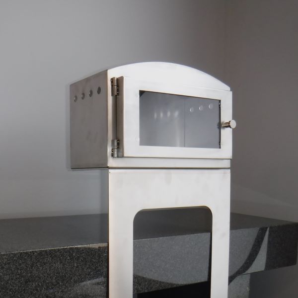 Jewish Cemetery Candle Box - With Stand - Heavy Duty Stainless Steel