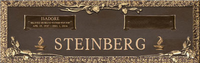Jewish Double Bronze Cemetery Memorial Plaque with Flame emblems